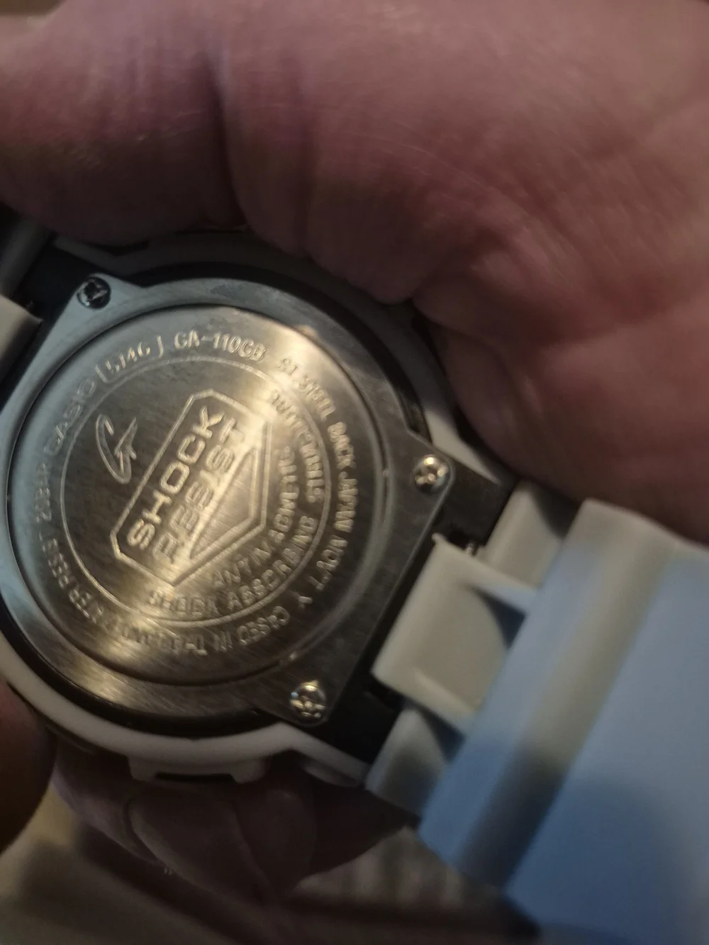 G-Shock White Marble Pattern Analog-Digital Watch